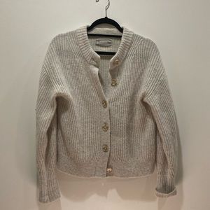 Everlane Alpaca Wool Cream Cardigan Sweater